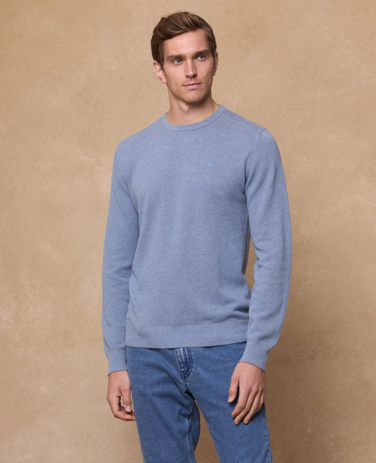 MAGEE Charlie Micro Crew Jumper - Sky Blue