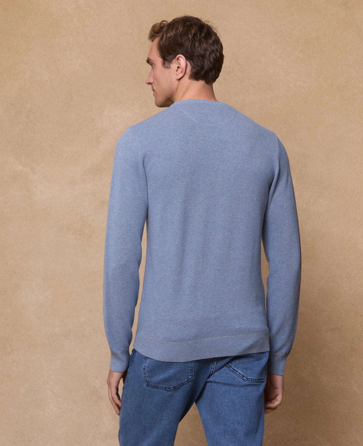 MAGEE Charlie Micro Crew Jumper - Sky Blue