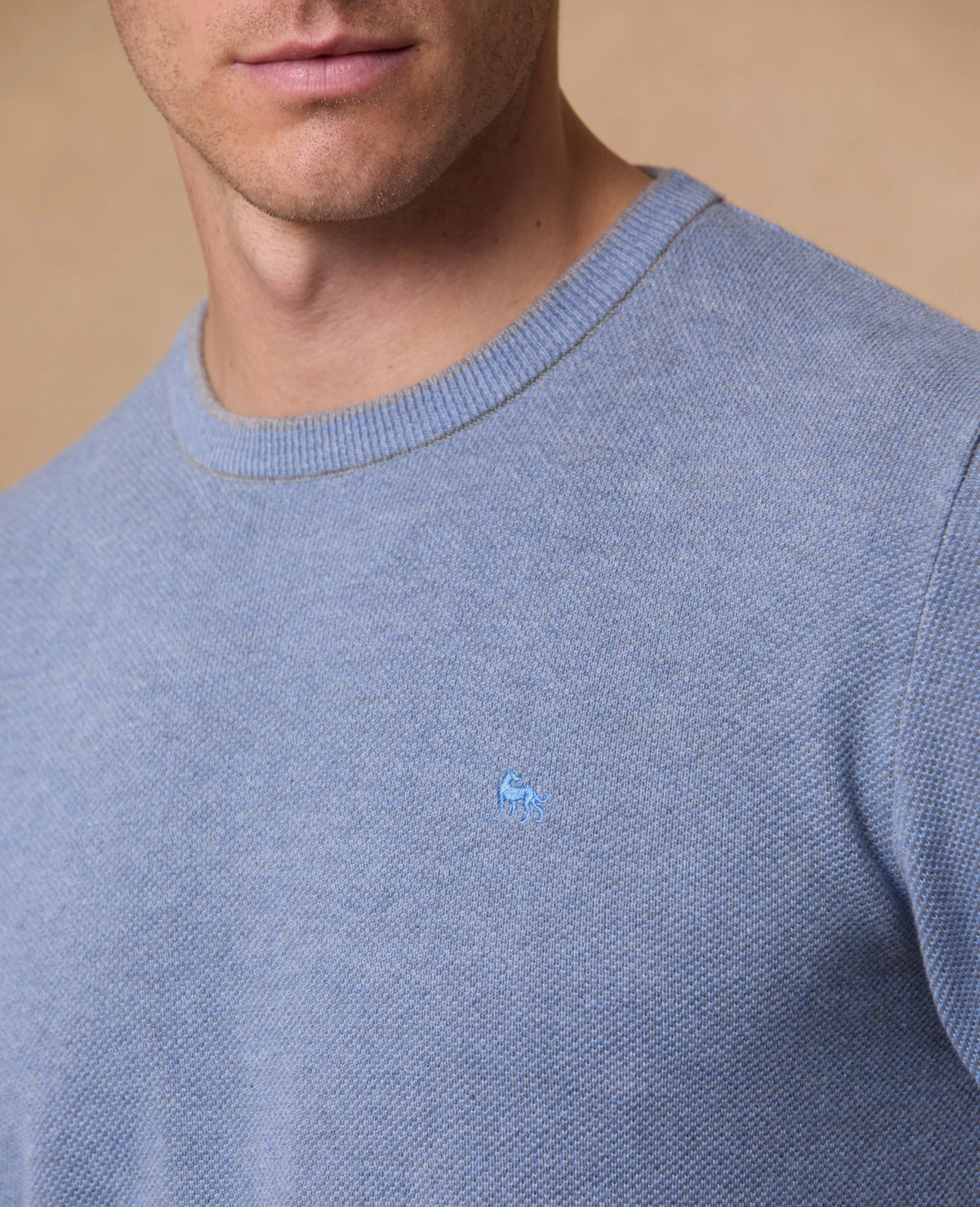 MAGEE Charlie Micro Crew Jumper - Sky Blue