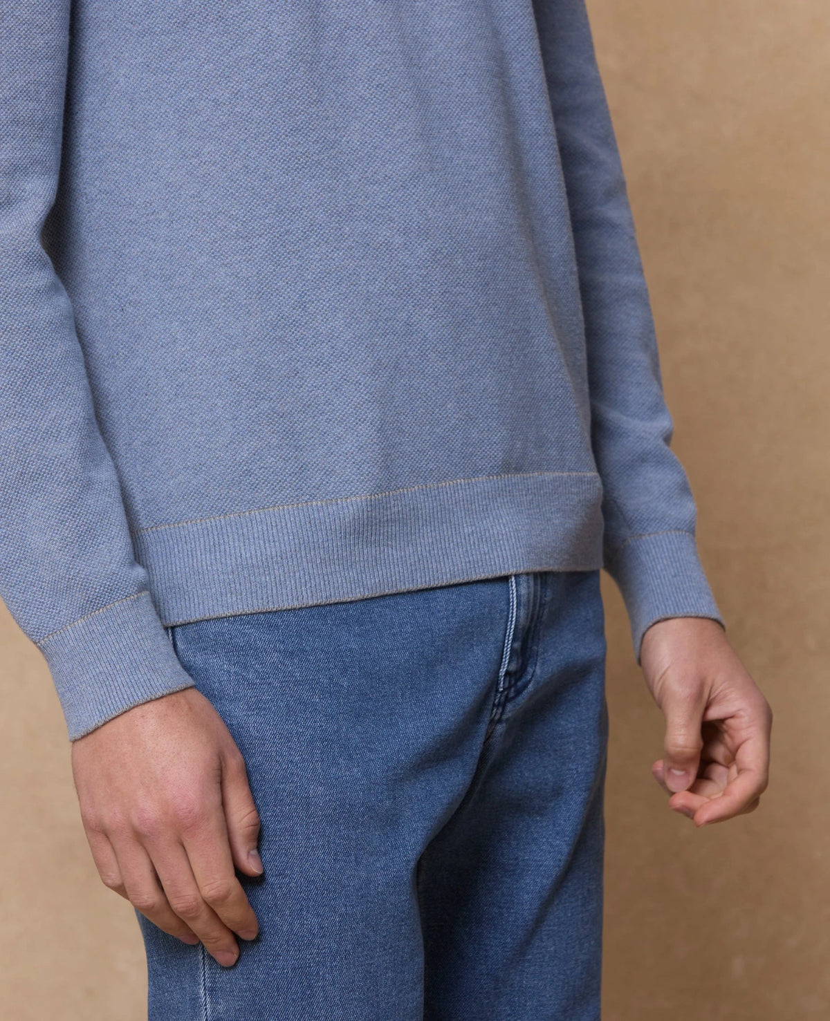 MAGEE Charlie Micro Crew Jumper - Sky Blue