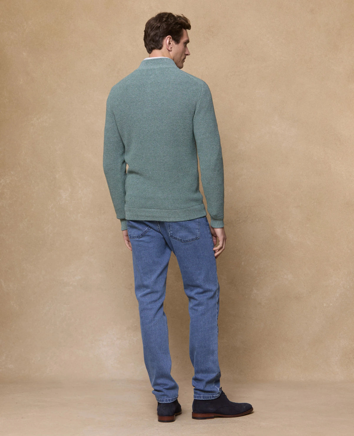 MAGEE Steve Cotton 1/4 Zip Jumper - Green