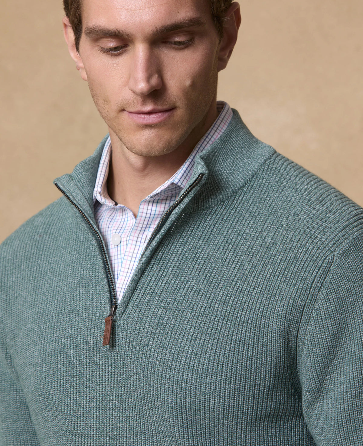 MAGEE Steve Cotton 1/4 Zip Jumper - Green