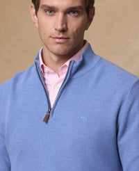 MAGEE Liam Cotton 1/4 Zip Jumper - Blue