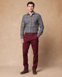 MAGEE Nephin Cotton Shirt - Blue & Brown Check