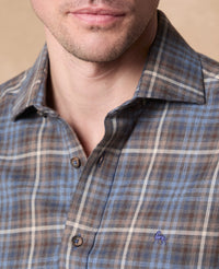 MAGEE Nephin Cotton Shirt - Blue & Brown Check
