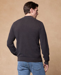 MAGEE Cian Cotton Micro 1/4 Zip Jumper - Brown