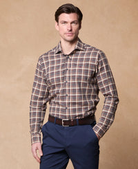 MAGEE Nephin Brushed Cotton Shirt - Burgundy Check
