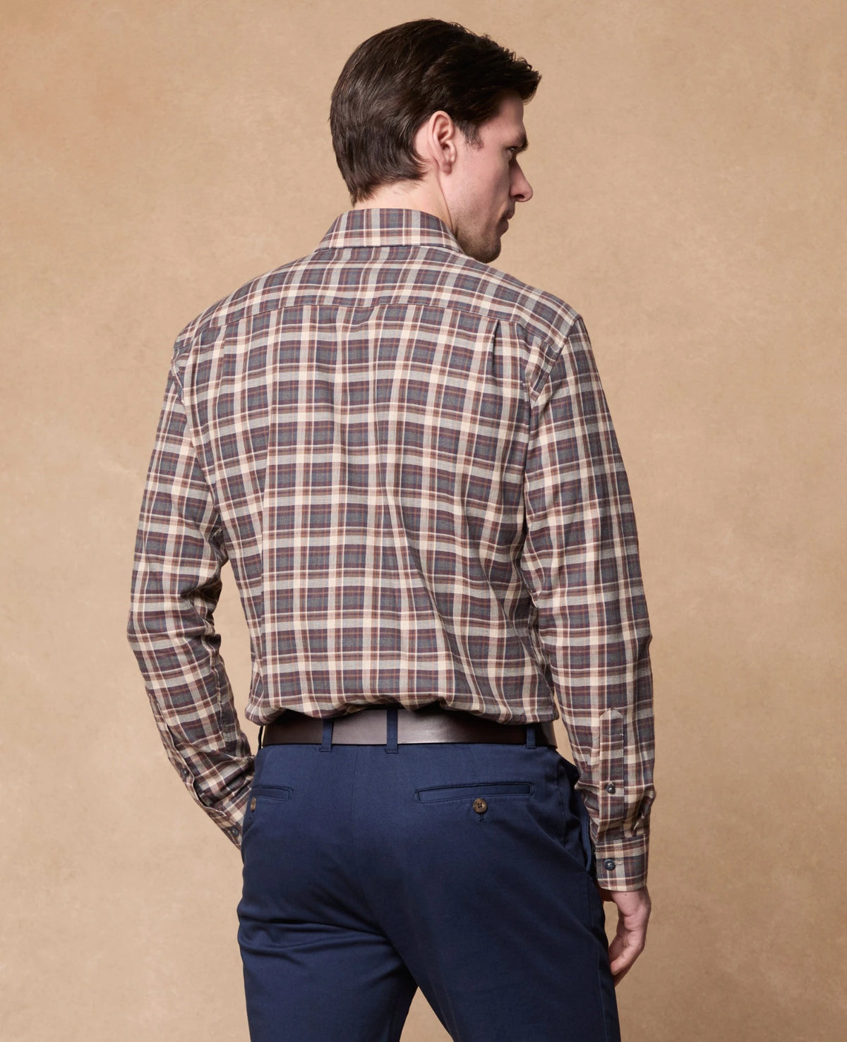 MAGEE Nephin Brushed Cotton Shirt - Burgundy Check