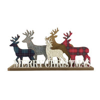 STRAITS Reindeer Merry Christmas Wooden Sign 41x21cm