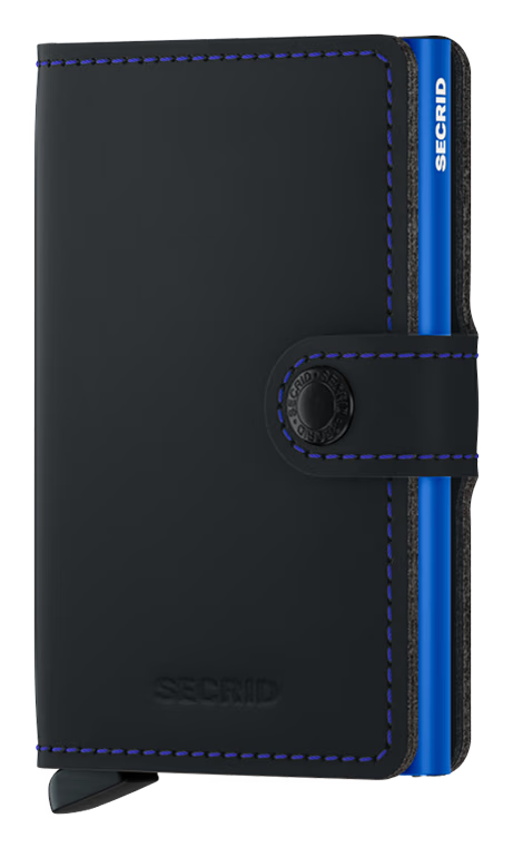 SECRID Men's Wallet - Miniwallet Matte - Black/Blue