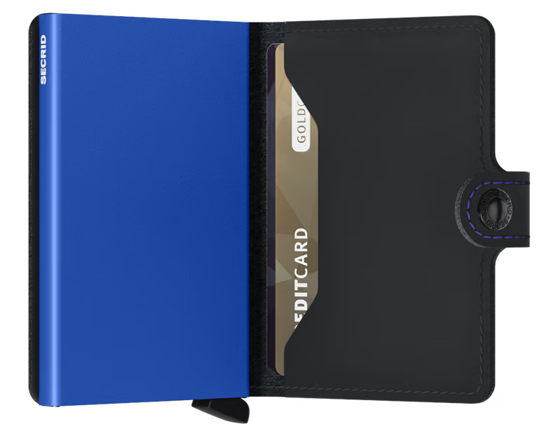 SECRID Men's Wallet - Miniwallet Matte - Black/Blue