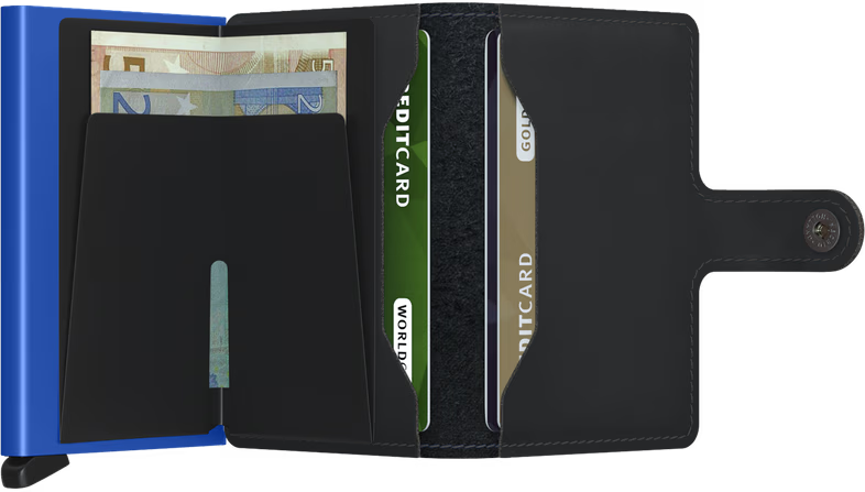 SECRID Men's Wallet - Miniwallet Matte - Black/Blue