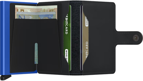 SECRID Men's Wallet - Miniwallet Matte - Black/Blue
