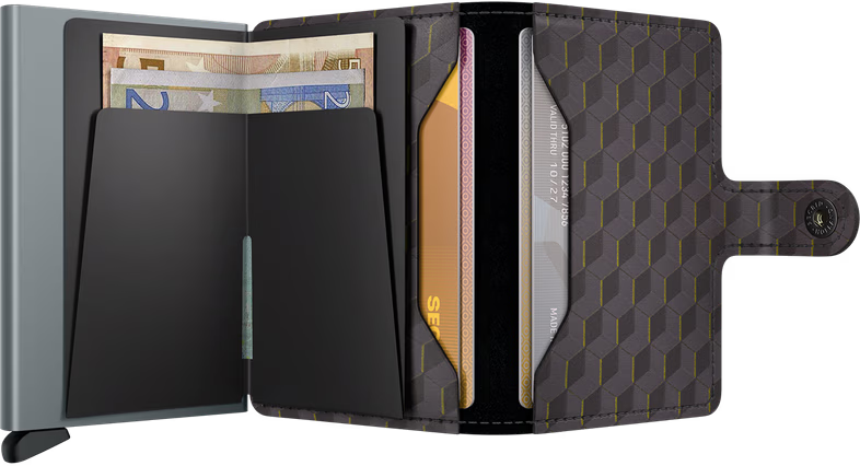 SECRID Men's Wallet - Miniwallet Optical - Grey/Yellow