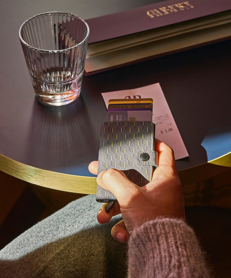 SECRID Men's Wallet - Miniwallet Optical - Grey/Yellow