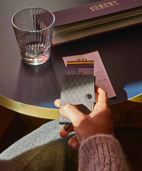 SECRID Men's Wallet - Miniwallet Optical - Grey/Yellow