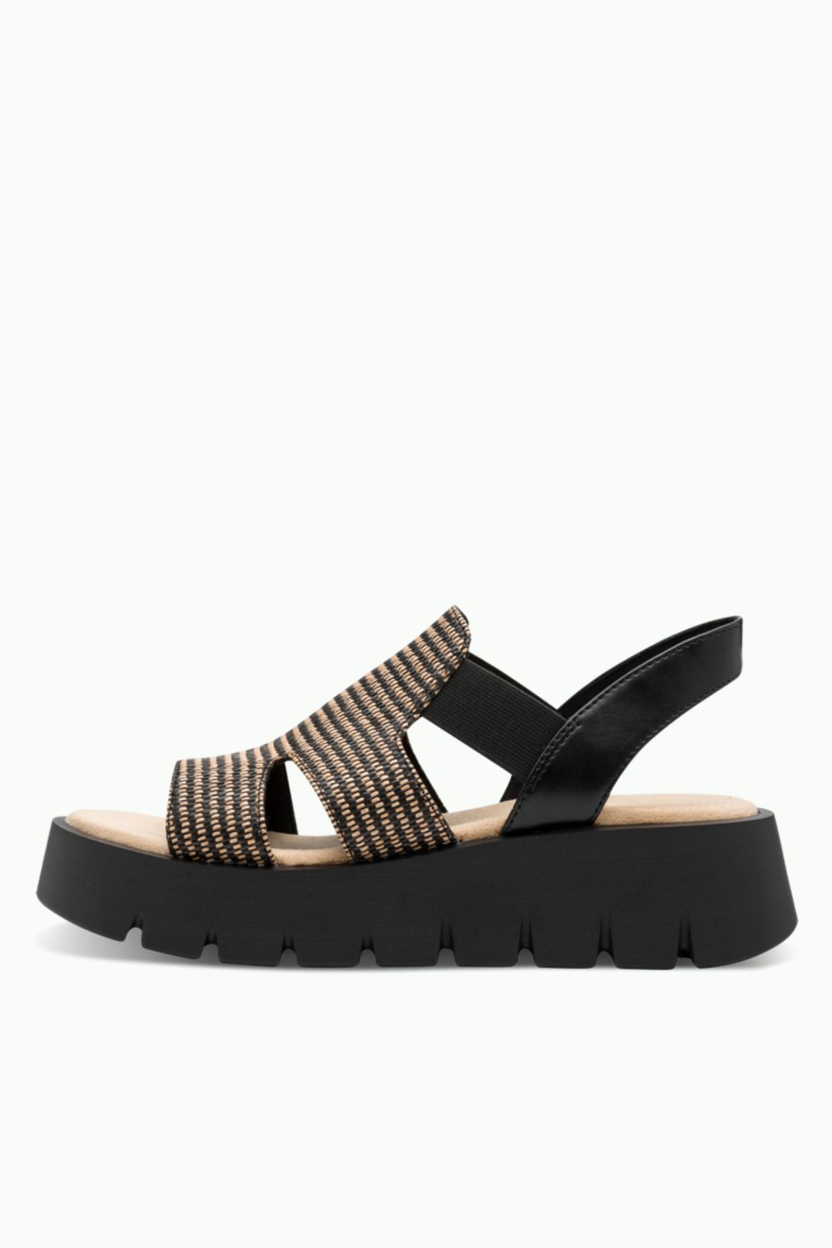 MARCO TOZZI Woven Strap Platform Sandal - Black