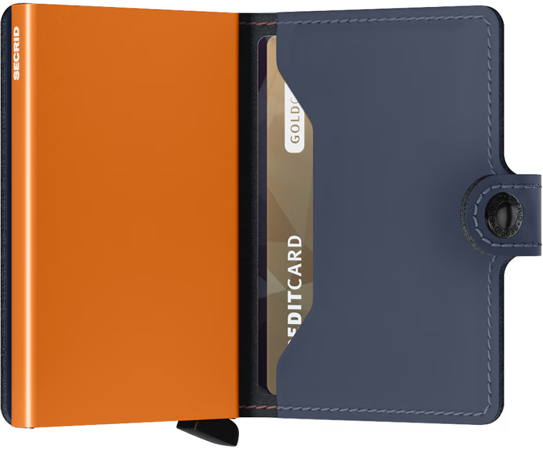 SECRID Men's Wallet - Miniwallet Matte - Blue/Orange