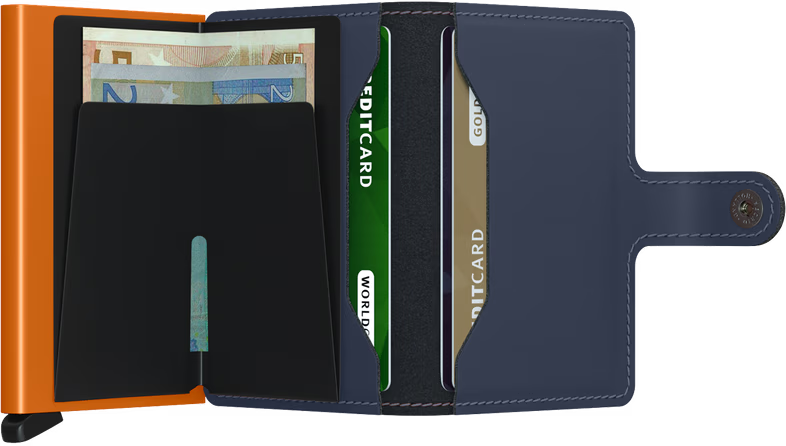 SECRID Men's Wallet - Miniwallet Matte - Blue/Orange