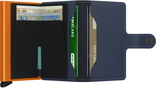 SECRID Men's Wallet - Miniwallet Matte - Blue/Orange