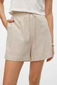 VERO MODA MyMilo Paperbag Wide Leg Shorts - Stone