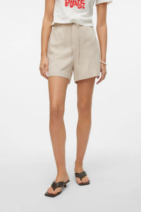 VERO MODA MyMilo Paperbag Wide Leg Shorts - Stone