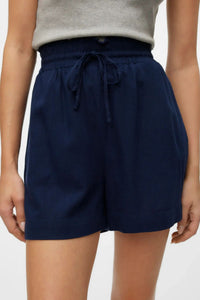 VERO MODA MyMilo Paperbag Wide Leg Shorts - Navy