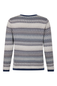 SUNDAY Pattern Knit Jumper - Navy