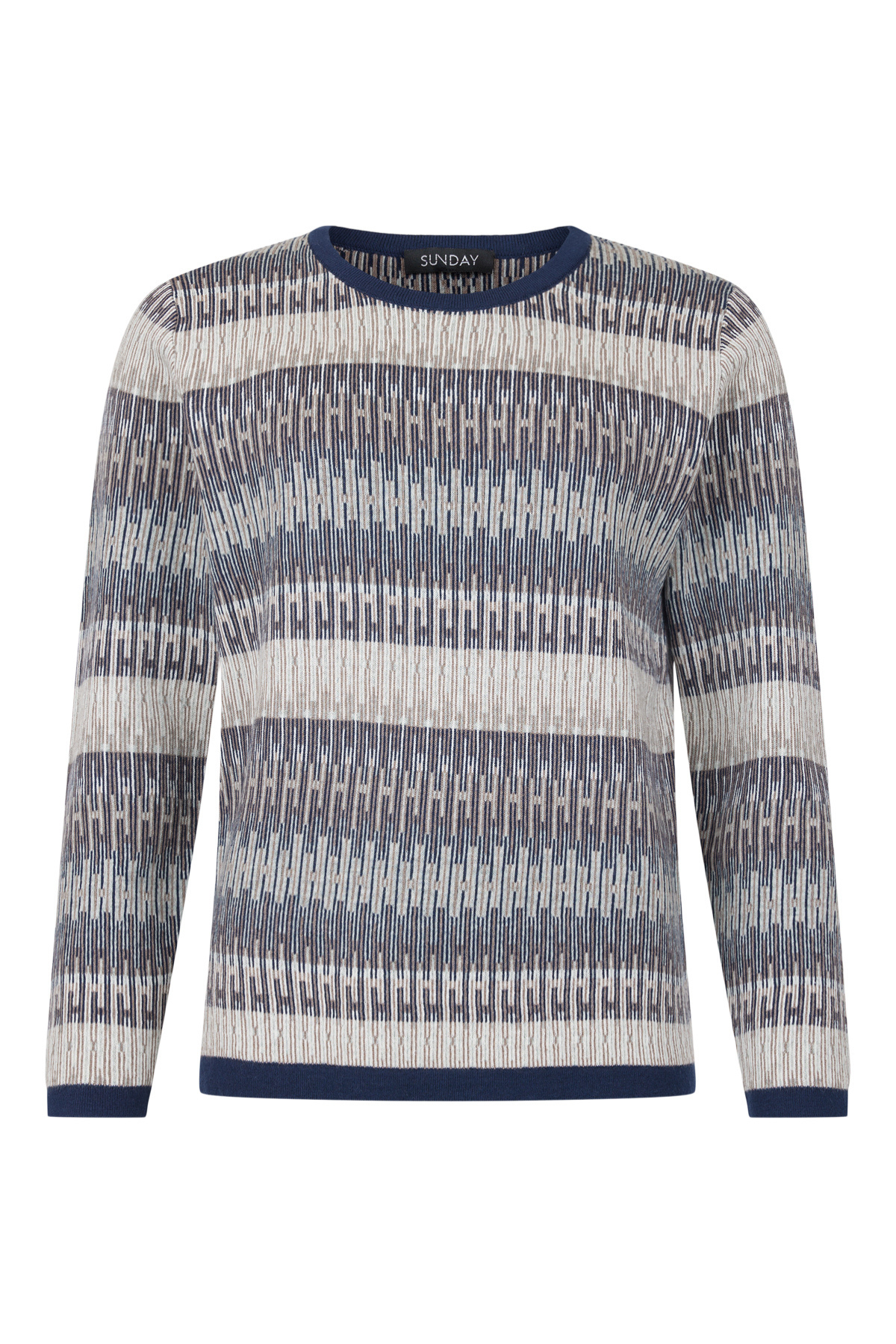 SUNDAY Pattern Knit Jumper - Navy