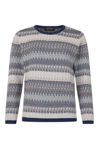SUNDAY Pattern Knit Jumper - Navy