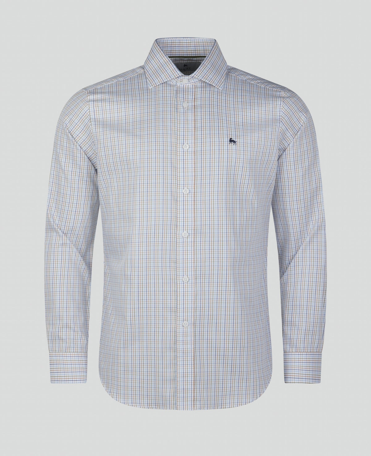 MAGEE Nephin Cotton Shirt - Blue Tattersalls