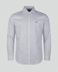 MAGEE Nephin Cotton Shirt - Blue Tattersalls