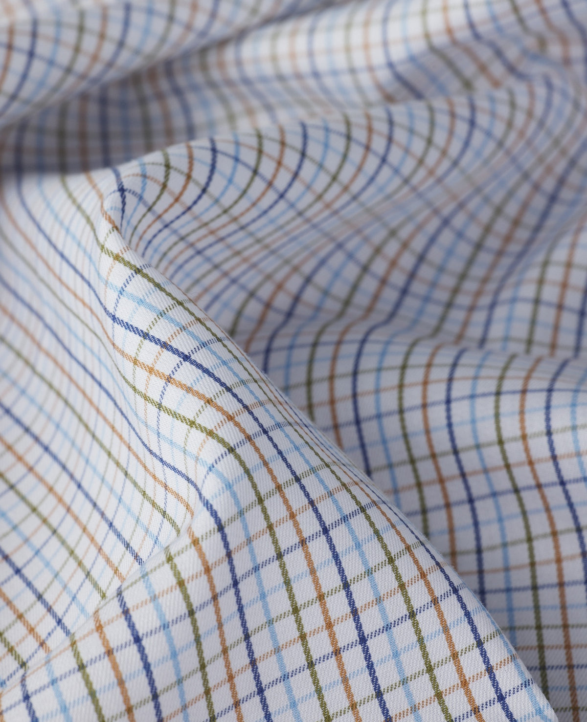 MAGEE Nephin Cotton Shirt - Blue Tattersalls