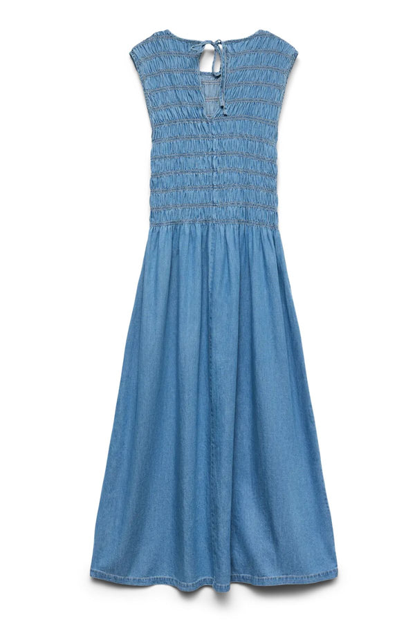 VERO MODA Nerina Ankle Smock Dress - Mid Blue