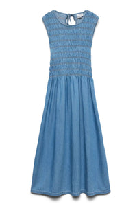 VERO MODA Nerina Ankle Smock Dress - Mid Blue