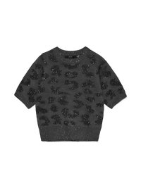 VERO MODA Zuzu Embellished Top - Grey