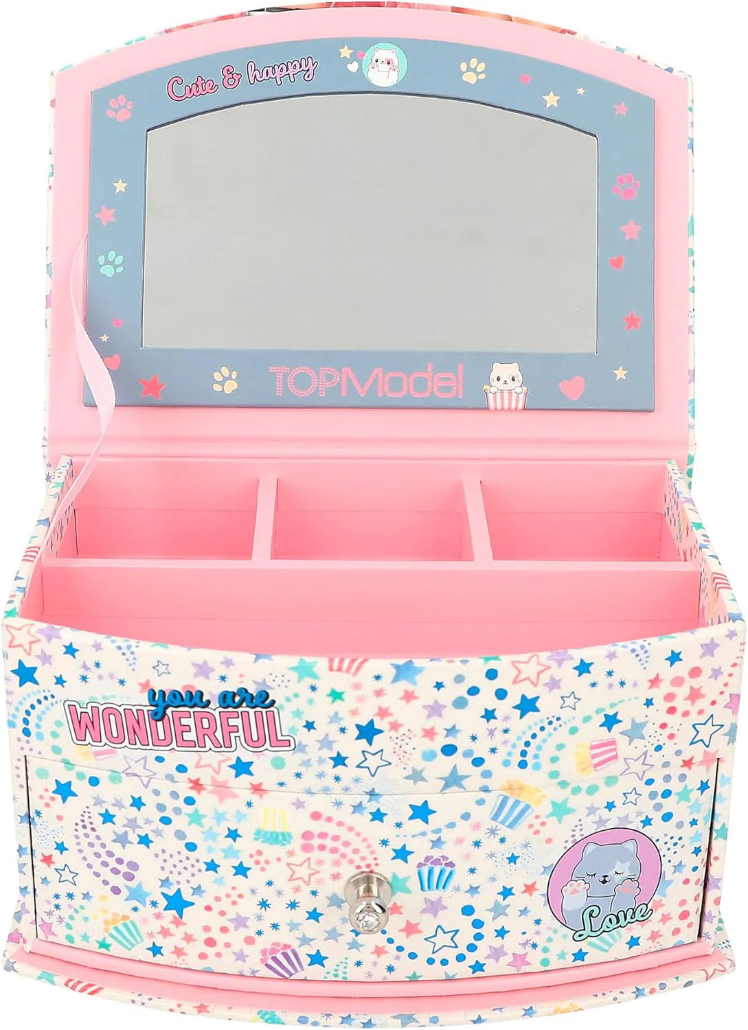TOP MODEL Cutie Star Small Pink Jewellery Box with Mirror