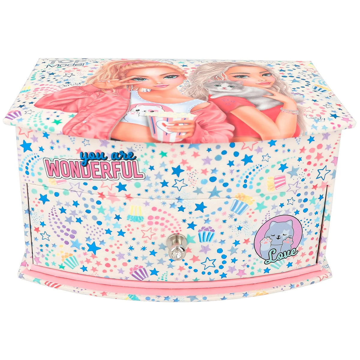 TOP MODEL Cutie Star Small Pink Jewellery Box with Mirror