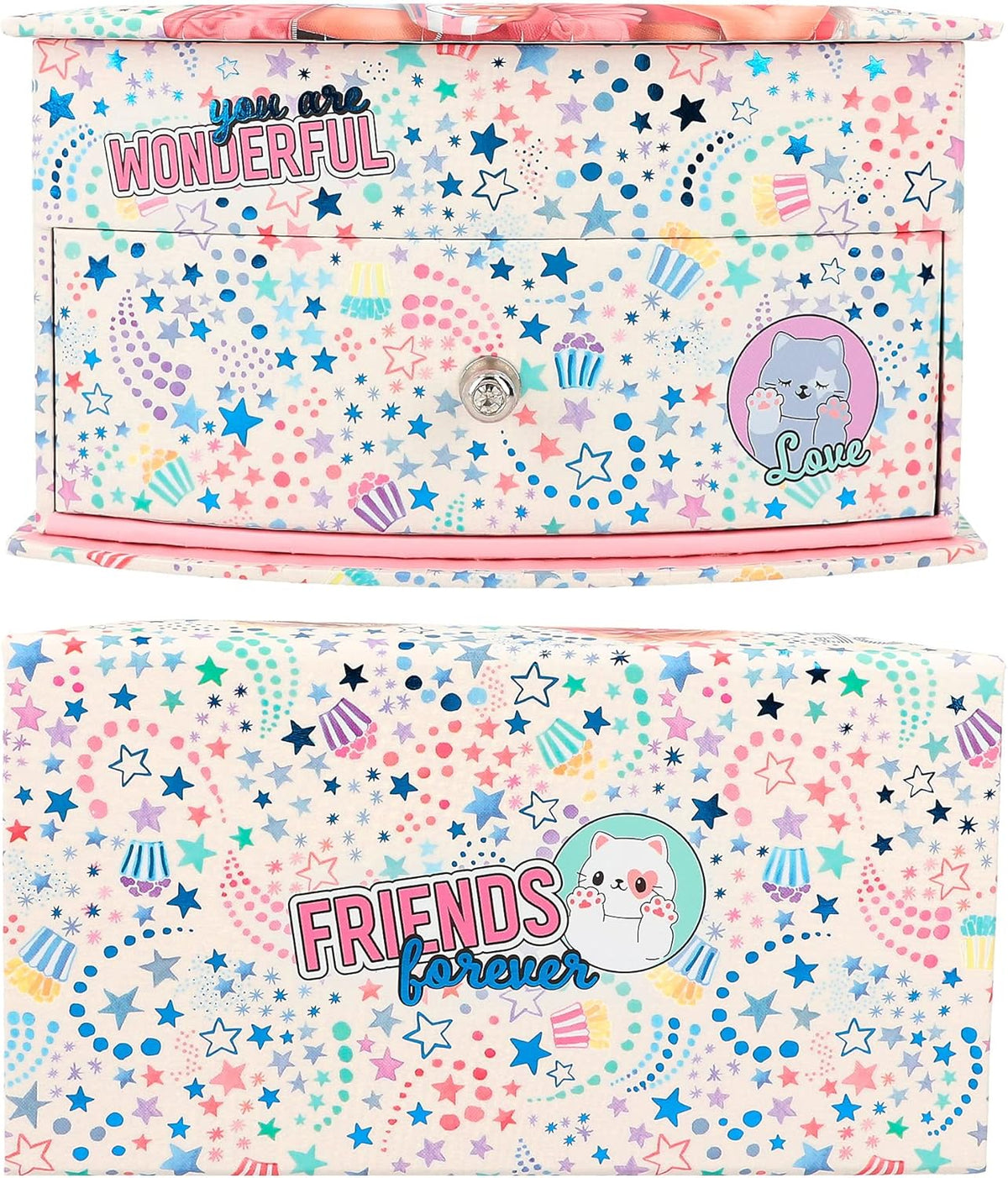 TOP MODEL Cutie Star Small Pink Jewellery Box with Mirror