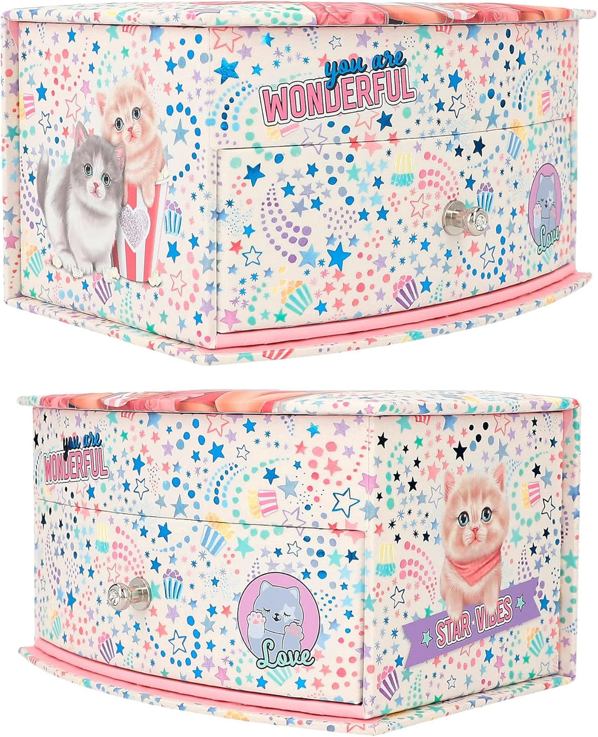 TOP MODEL Cutie Star Small Pink Jewellery Box with Mirror