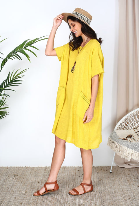 COPE CLOTHING : Tunic Dress - Mustard