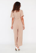COPE CLOTHING : Butterfly Sleeve Jumpsuit - Beige