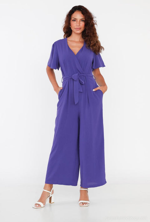 COPE CLOTHING : Butterfly Sleeve Jumpsuit - Lilac