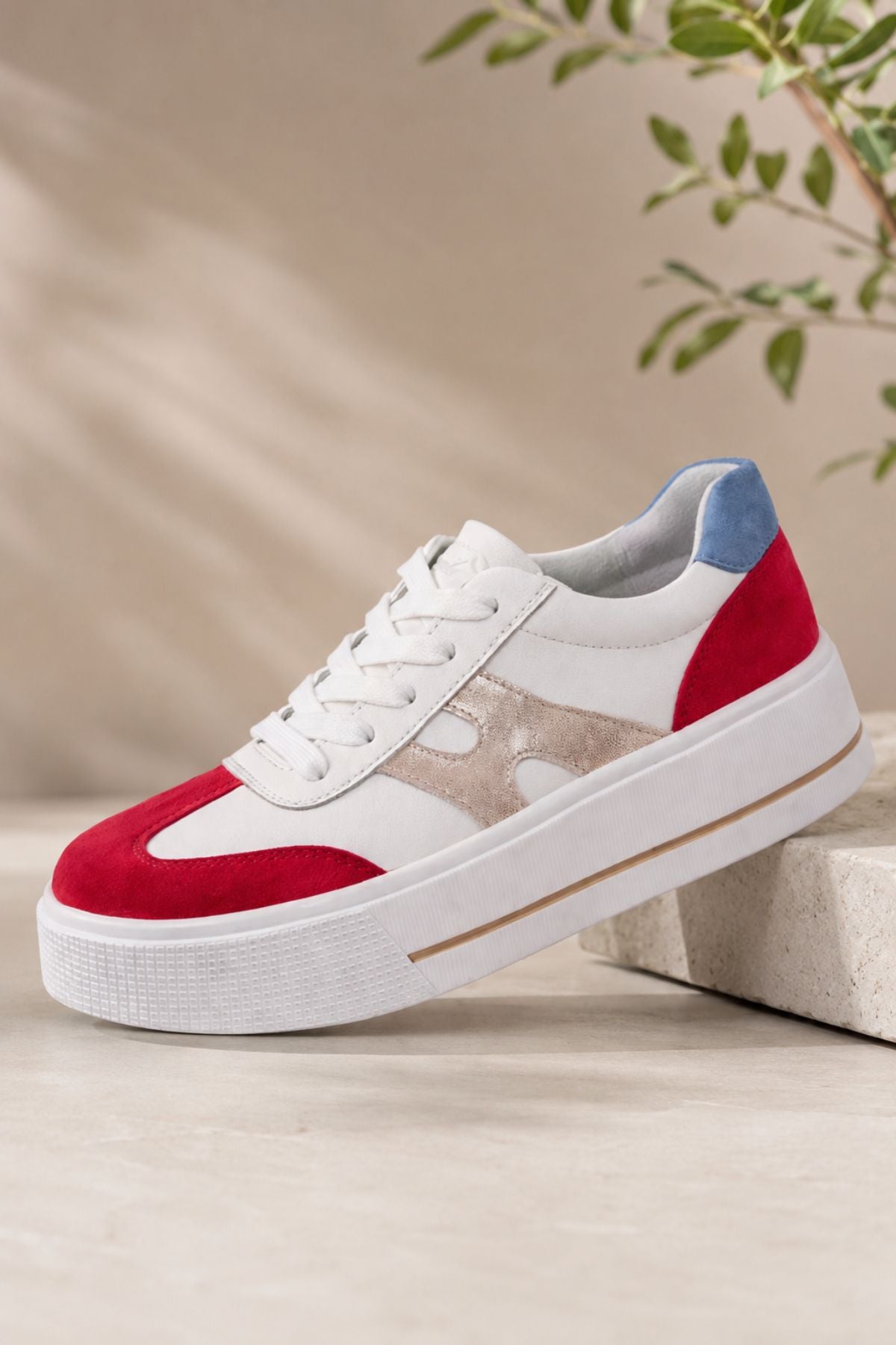PATRIZIO COMO Parma Platform Trainers - Red/White