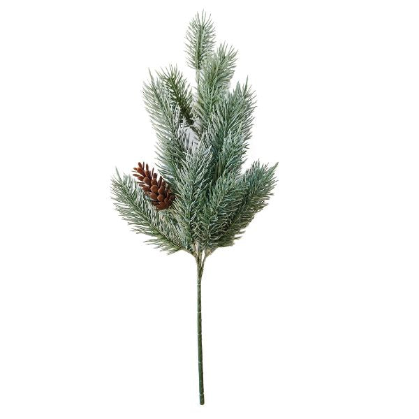 WGP Frosted Pine Stem with Pine Cone 50cm