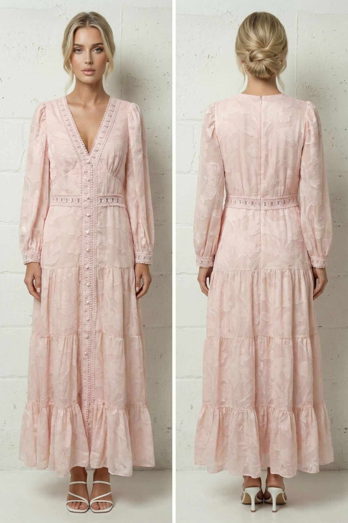 COPE CLOTHING Emma Intricate Crochet Dress - Pink
