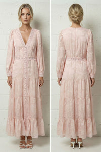COPE CLOTHING Emma Intricate Crochet Dress - Pink
