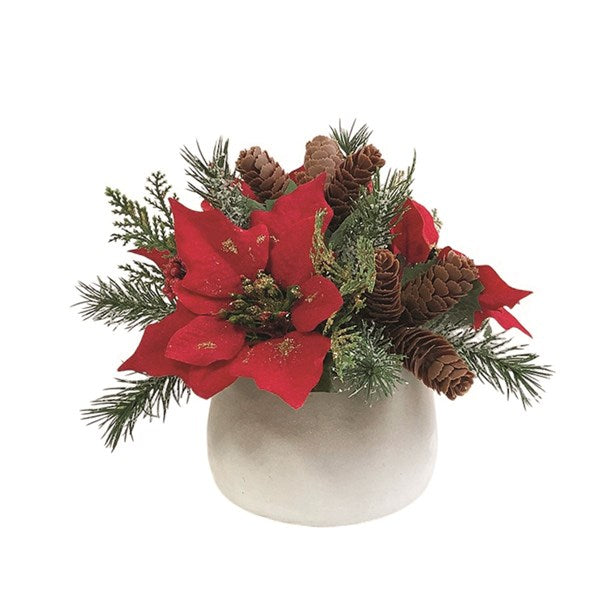 STRAITS Poinsetta Floral Pot 20cm