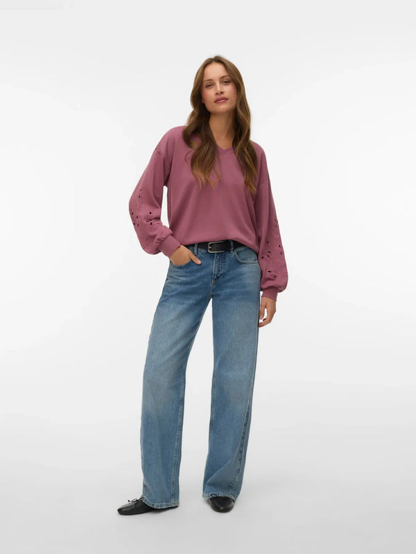 VERO MODA Ellis Long Sleeve Sweatshirt - Rose