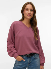 VERO MODA Ellis Long Sleeve Sweatshirt - Rose
